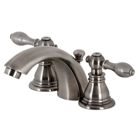 Classic Mini-Widespread Bathroom Faucet W/ Plastic Pop-Up, Black SS